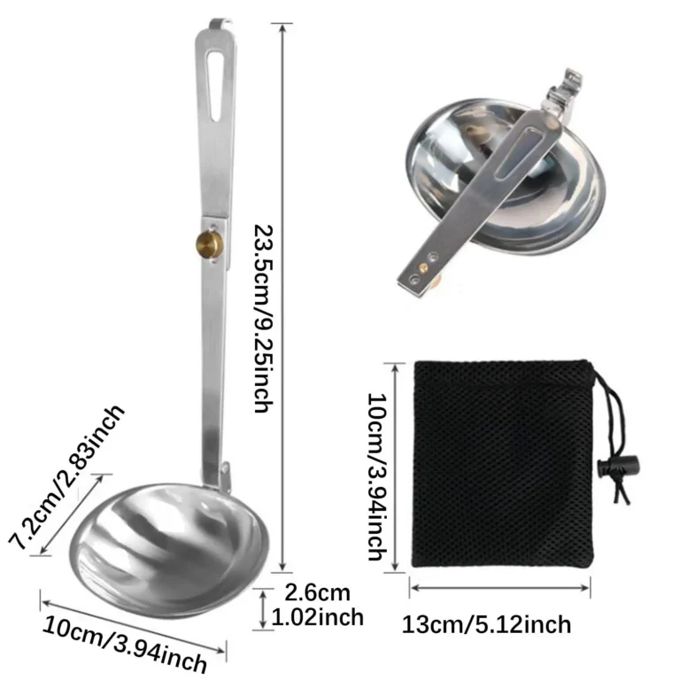 Foldable Soup Spoon Stainless Steel Outdoor Dining Tool Portable Kitchen Utensil Tableware for Picnic Fishing Camping Travel - Image 6