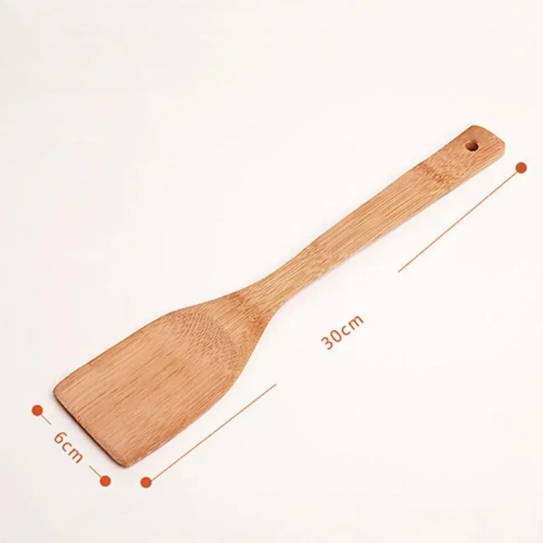 1 Pc Bamboo Cooking Utensils Anti-Slip Kitchen Tool Eco-friendly Wooden Spatula Spoon Shovel Soup Cookware BPA Free Professional - Image 6