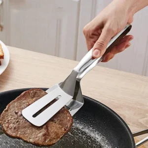 Stainless Steel Frying Shovel Clip Multifunctional Steak BBQ Utensils Fish Spatula Bread Tongs Household Picnic Kitchen Tool