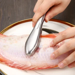 Stainless Steel Fish Scaler Remover - Sturdy Fish Scale Cleaner Descaler Tool- Reliable Fish Scale Cleaning Scraper