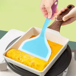Silicone Spatula - Non-stick Skillet, Heat Resistant Kitchen Utensil for Cooking, Perfect for Pancakes, Steaks and Grills