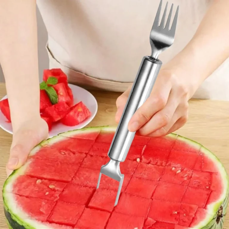 2025 Newest Watermelon Slicer Tool Stainless Steel Fruit Cutter Dual Head Watermelon Fork Melon Cutter Kitchen Gadgets - Image 2