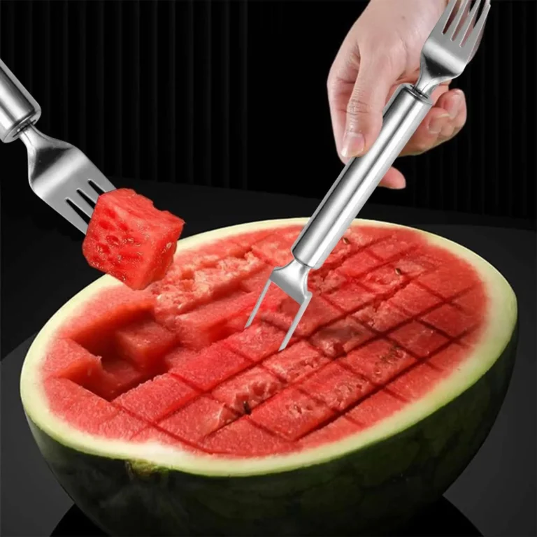 2025 Newest Watermelon Slicer Tool Stainless Steel Fruit Cutter Dual Head Watermelon Fork Melon Cutter Kitchen Gadgets - Image 3