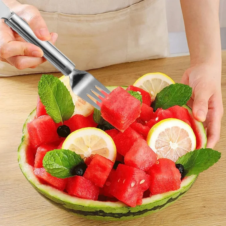 2025 Newest Watermelon Slicer Tool Stainless Steel Fruit Cutter Dual Head Watermelon Fork Melon Cutter Kitchen Gadgets - Image 5