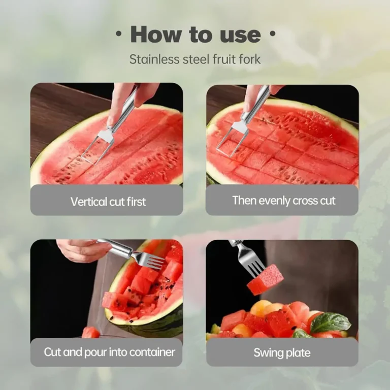 2025 Newest Watermelon Slicer Tool Stainless Steel Fruit Cutter Dual Head Watermelon Fork Melon Cutter Kitchen Gadgets - Image 6