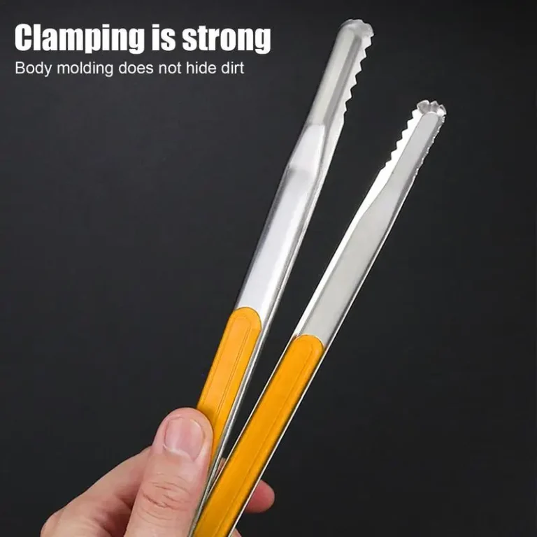 Cooking Tongs Kitchen Stainless Steel Tongs Kitchen Utensils Metal Heat Resistant Non-Slip Heavy Duty Insulation Tongs BBQ - Image 4