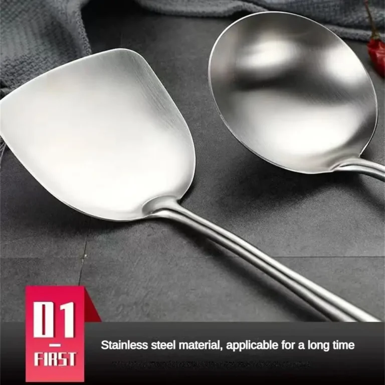 Wooden Handle Frying Spatula Sturdy Extended Spoon Bull Polishing Kitchen Bar Supplies Missing Shovel Durable Colander Spoon - Image 2