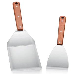 Large Grill Spatula Scraper Set, Stainless Steel Smash Burger Spatula Kit, BBQ Griddle Spatula, Grill Utensils for Camping