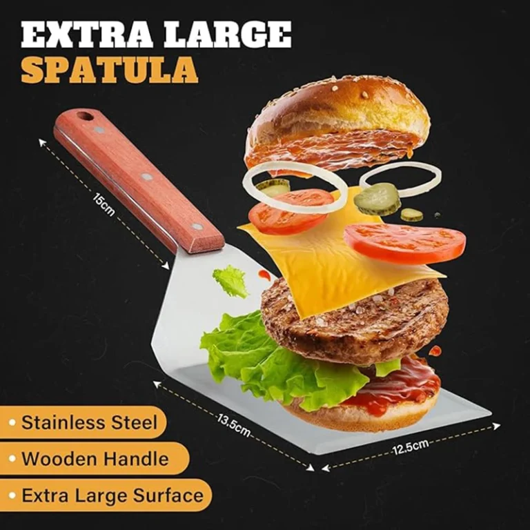 Large Grill Spatula Scraper Set, Stainless Steel Smash Burger Spatula Kit, BBQ Griddle Spatula, Grill Utensils for Camping - Image 2