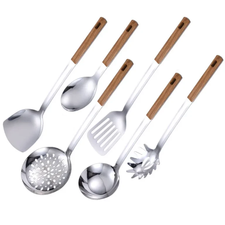 Hangable Wooden Handle Stainless Steel Kitchenware Spatula Soup Spoon Colander Household Cooking Utensils Kitchen Accessories - Image 6