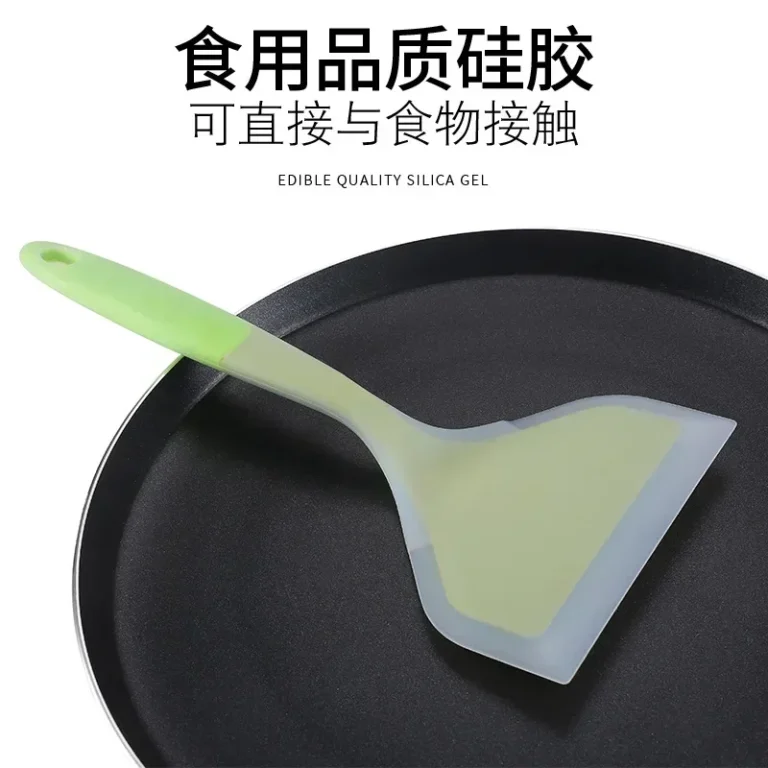 Transparent Two-color Silicone Wide Mouth Frying Spatula Translucent Jade Cooking Spatula Kitchen Utensils Silicone Spatula - Image 2