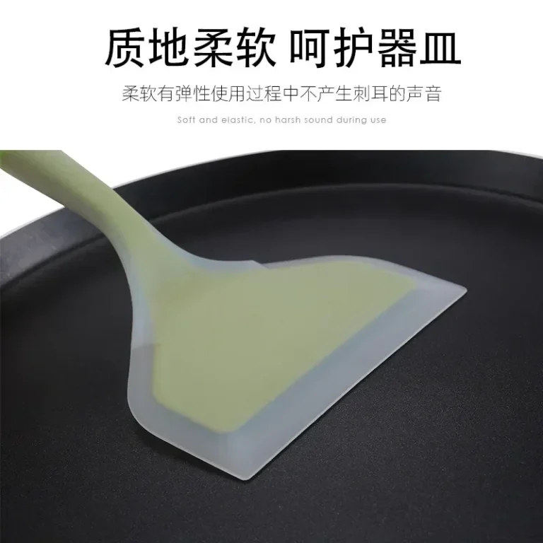 Transparent Two-color Silicone Wide Mouth Frying Spatula Translucent Jade Cooking Spatula Kitchen Utensils Silicone Spatula - Image 3