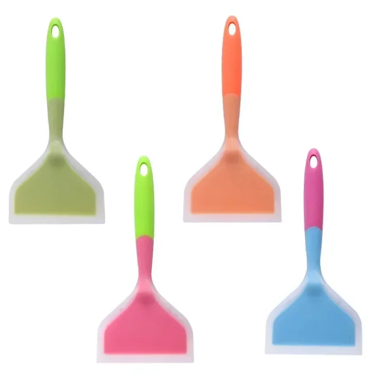 Transparent Two-color Silicone Wide Mouth Frying Spatula Translucent Jade Cooking Spatula Kitchen Utensils Silicone Spatula - Image 5