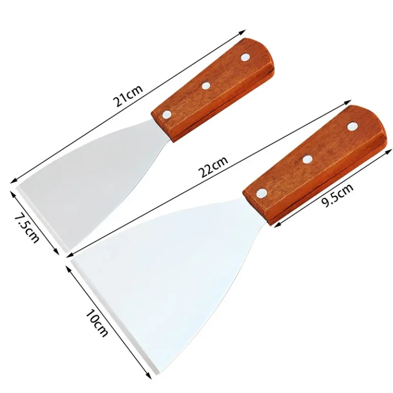 Stainless Steel Blade Grill Slant Edge Scraper Burger Spatula Turner Non Stick Pizza Shovel Pancake Beef BBQ Cooking Utensils - Image 2