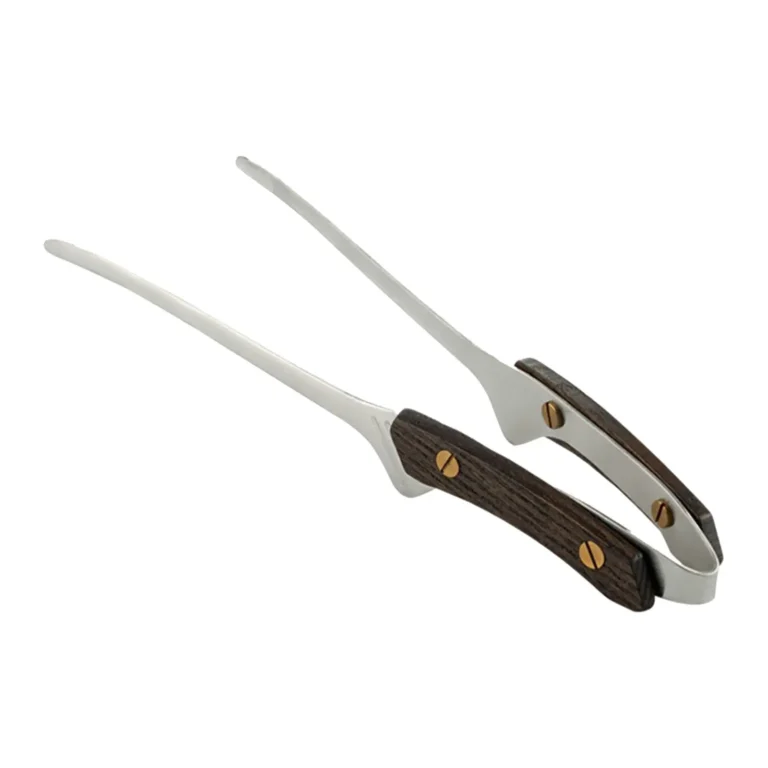 BBQ Tongs Tweezer Wood Handle Heavy Duty Stainless Steel Non Slip Nonstick Multifunctional Kitchen Utensils Barbecue Tongs 24cm - Image 3