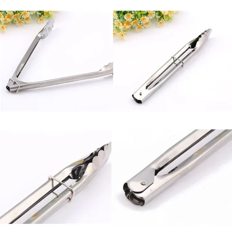 1pcs Stainless Steel Salad Tongs BBQ Kitchen Cooking Food Serving Utensil Tong Kitchen Accessories Tools Restaurant Food Folder - Image 3