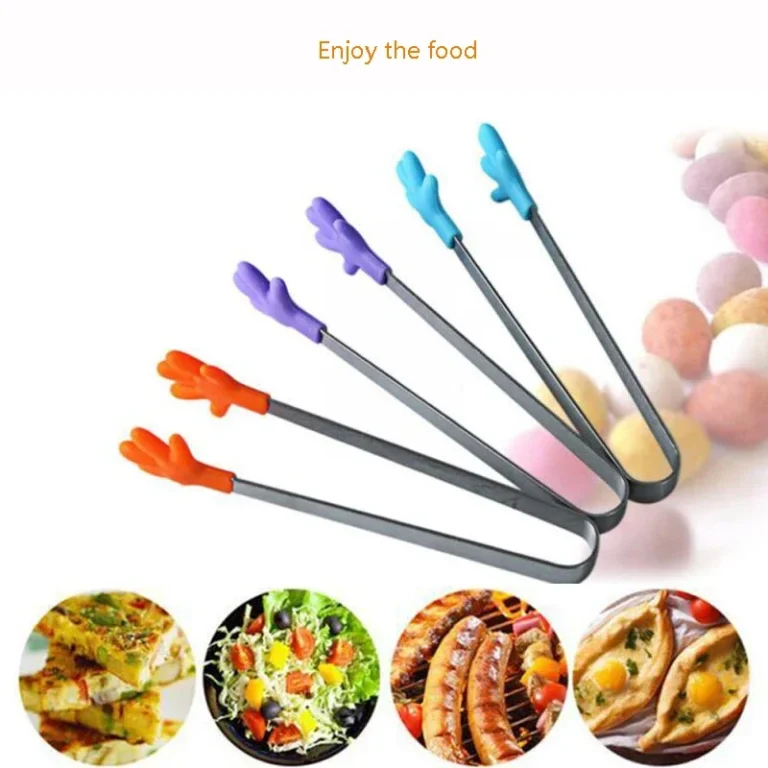 2Pcs Silicone Ice Clip Mini Palm Food Clip Suger Tong Stainless Steel Handle Non-Slip Ice Tongs Silicone Tongs Kitchen Utensils - Image 5