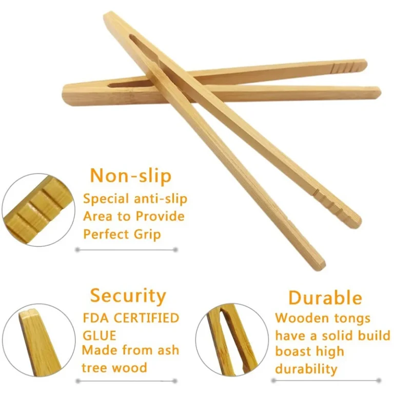 2pcs/lot Bamboo Food Tongs Kitchen Utensils Buffet Cooking Tools Anti Heat Bread Clip Pastry Clamp Barbecue Kitchen Tongs - Image 6
