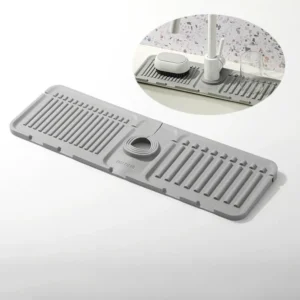 Faucet Mat for Kitchen Sink Silicone Draining Mat Fast Drying Stone Sink Tray Kitchen Accessories for Countertop Drain Rack
