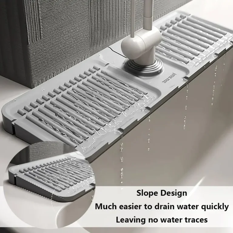 Faucet Mat for Kitchen Sink Silicone Draining Mat Fast Drying Stone Sink Tray Kitchen Accessories for Countertop Drain Rack - Image 2