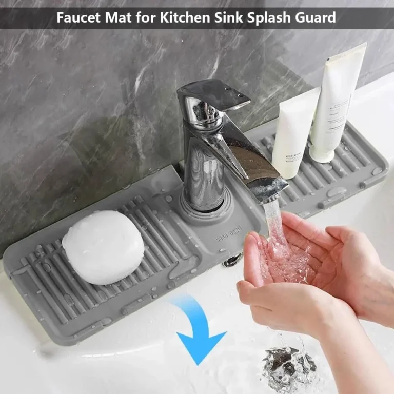 Faucet Mat for Kitchen Sink Silicone Draining Mat Fast Drying Stone Sink Tray Kitchen Accessories for Countertop Drain Rack - Image 3