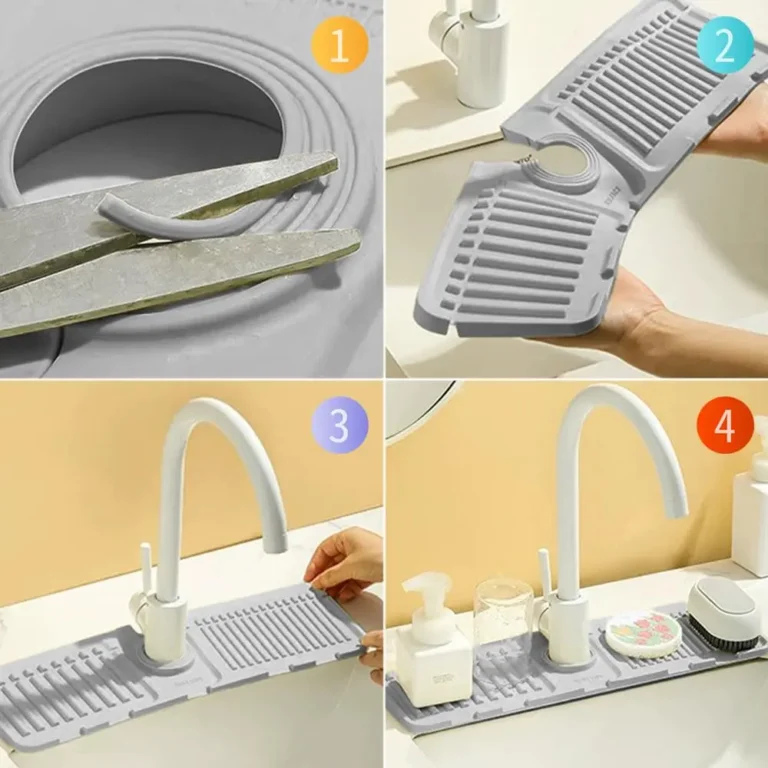 Faucet Mat for Kitchen Sink Silicone Draining Mat Fast Drying Stone Sink Tray Kitchen Accessories for Countertop Drain Rack - Image 5