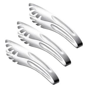 3 Pcs Stainless Steel Food Tongs Spaghetti Clip Salad Tong Noodle Holder Sandwich Gripper Bread Scissor Pasta Serving Utensil