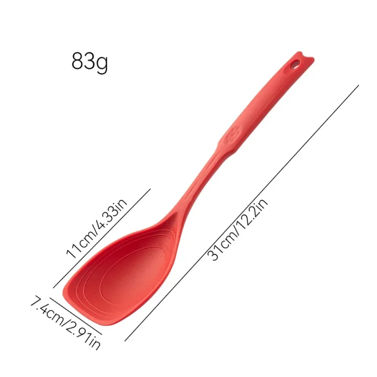 Silicone Spoon Multi-use Hold Comfortable Non-slip Round Handle Large Cooking Utensils Mixing Spoon Silicone Tableware Scoop - Image 3