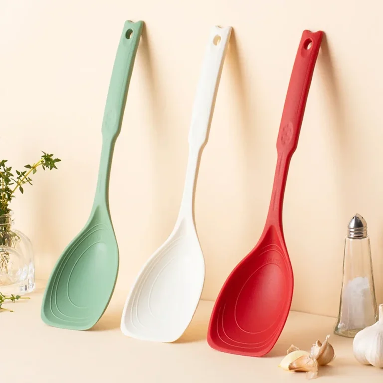 Silicone Spoon Multi-use Hold Comfortable Non-slip Round Handle Large Cooking Utensils Mixing Spoon Silicone Tableware Scoop - Image 4