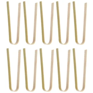 20 Pcs Bread Clip Kitchen Supplies Natural Bamboo Mini Tongs for Serving Barbecue Clips Toast
