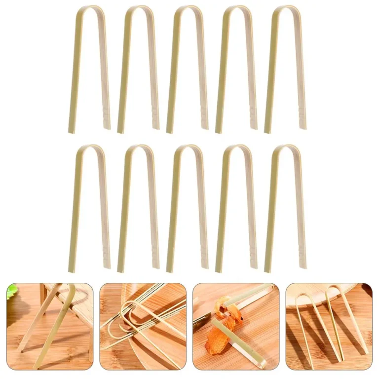 20 Pcs Bread Clip Kitchen Supplies Natural Bamboo Mini Tongs for Serving Barbecue Clips Toast - Image 4