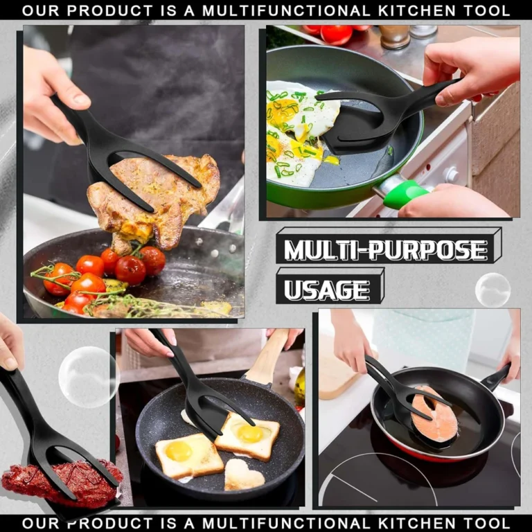 2 in 1 Grip Flip Spatula Clamp Egg Pancake Fish French Toast Omelette Making Non Stick Home Kitchen Cooking Turner Tool - Image 4
