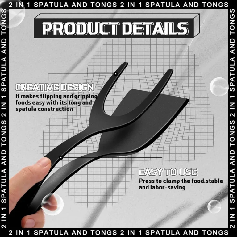 2 in 1 Grip Flip Spatula Clamp Egg Pancake Fish French Toast Omelette Making Non Stick Home Kitchen Cooking Turner Tool - Image 5