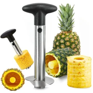 Pineapple Cutter Stainless Steel Pineapple Slicer Pineapple Extractor Peeler Core Separator Spiral Rotary Pineapple Peeler