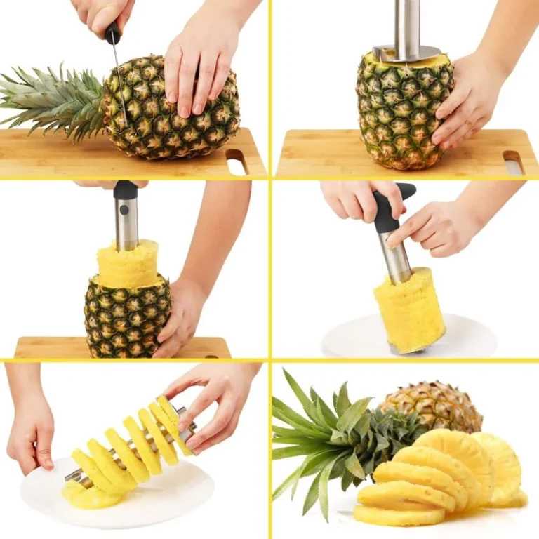 Pineapple Cutter Stainless Steel Pineapple Slicer Pineapple Extractor Peeler Core Separator Spiral Rotary Pineapple Peeler - Image 3