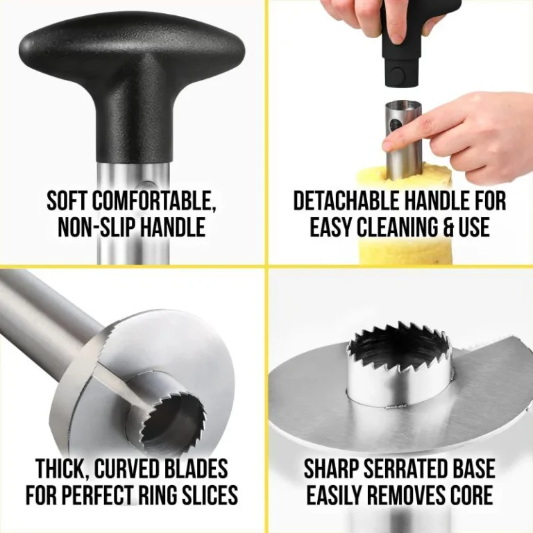 Pineapple Cutter Stainless Steel Pineapple Slicer Pineapple Extractor Peeler Core Separator Spiral Rotary Pineapple Peeler - Image 5