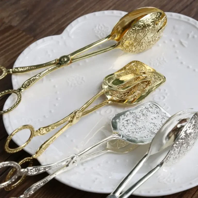 Food Tong Gold-plated Snack Cake Clip Salad Bread Pastry Clamp Baking Barbecue Tool Fruit Salad Cake Clip Kitchen Utensils New - Image 2