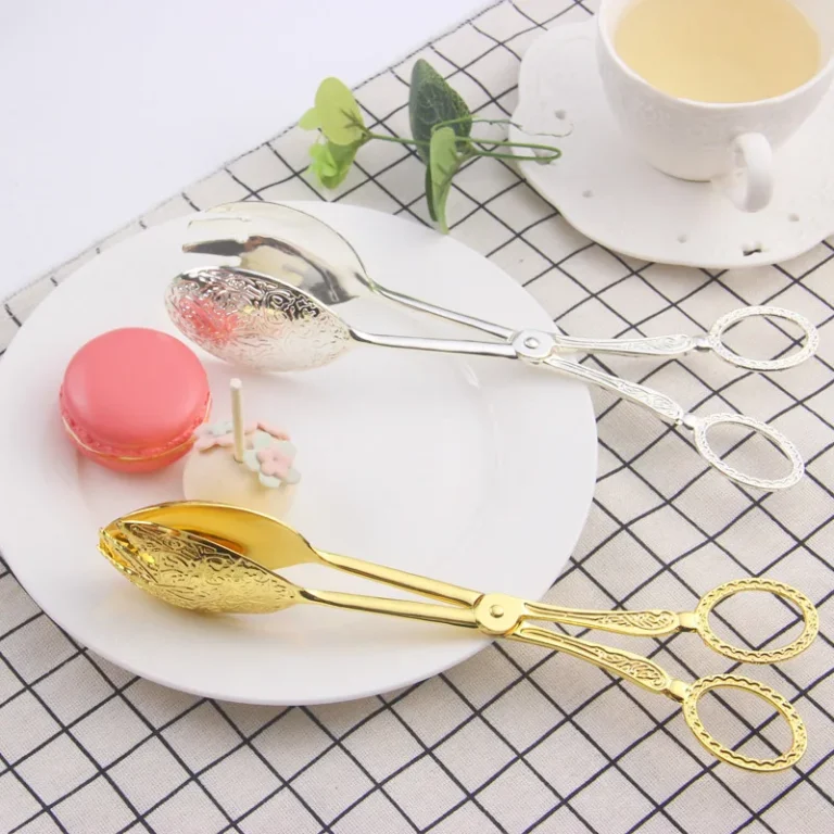 Food Tong Gold-plated Snack Cake Clip Salad Bread Pastry Clamp Baking Barbecue Tool Fruit Salad Cake Clip Kitchen Utensils New - Image 5