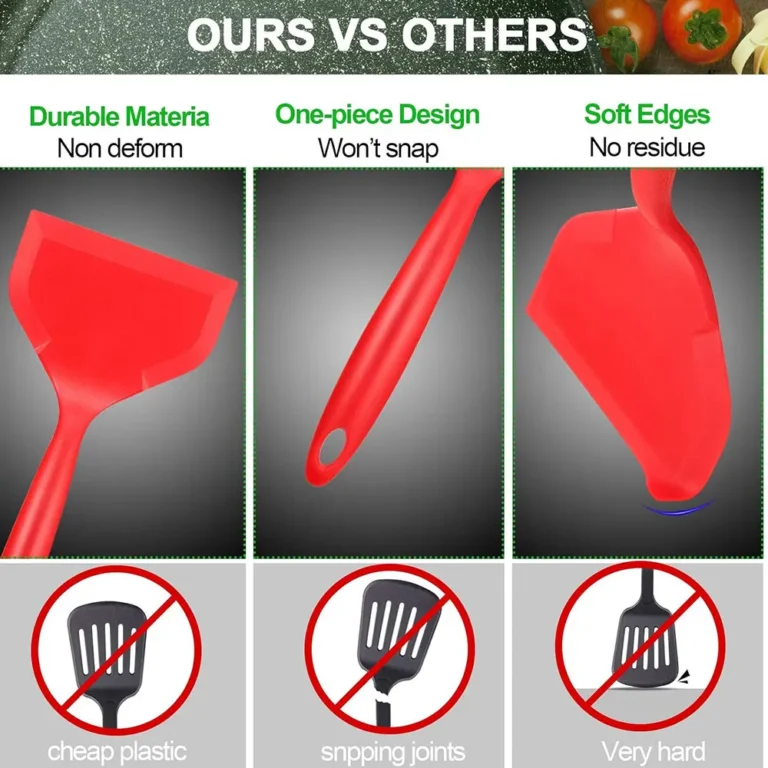 Red BK Non-Stick Silicone Turners Spatula Heat Resistant Cooking Shovel Beef Meat Egg Frying Scraper Shovels Kitchen Utensil New - Image 2