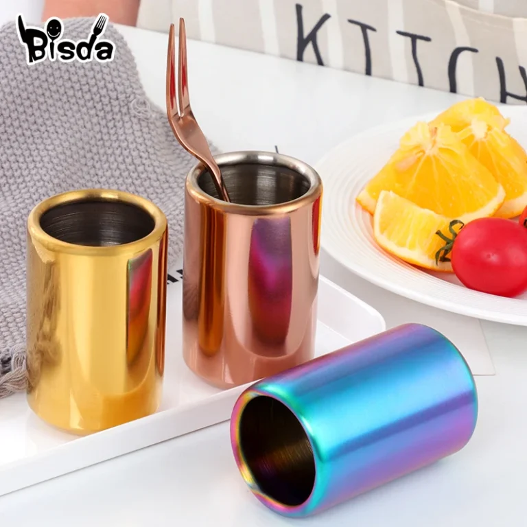 Fruit Fork Holder Cylinder Dinnerware Stainless Steel Tableware Tools for Dessert Snack Cake Fork Mini Spoon Home Party Utensil - Image 2
