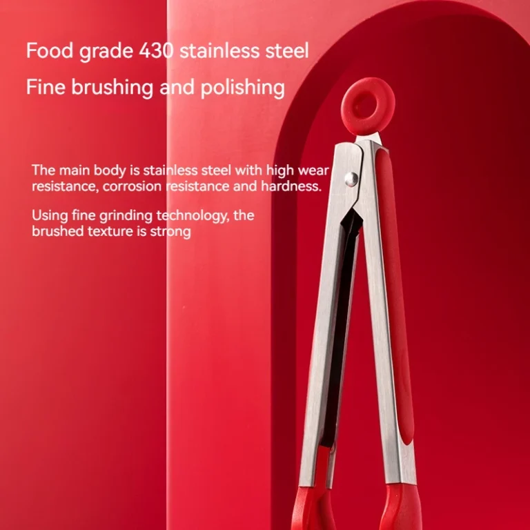 Food Grade Silicone Stainless Steel Anti-Scalding Food Tongs High Temperature Resistant Barbecue Tongs - Image 4