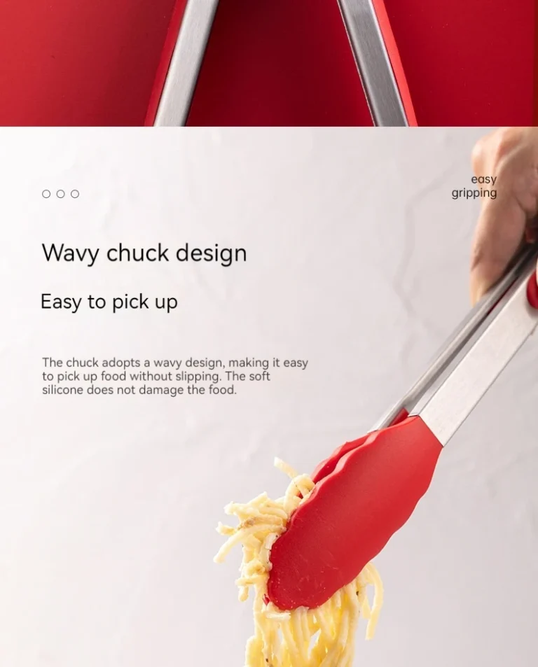 Food Grade Silicone Stainless Steel Anti-Scalding Food Tongs High Temperature Resistant Barbecue Tongs - Image 5