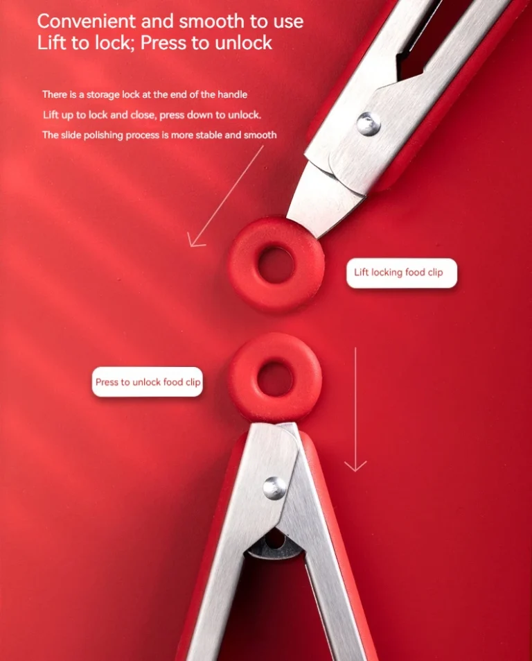 Food Grade Silicone Stainless Steel Anti-Scalding Food Tongs High Temperature Resistant Barbecue Tongs - Image 6