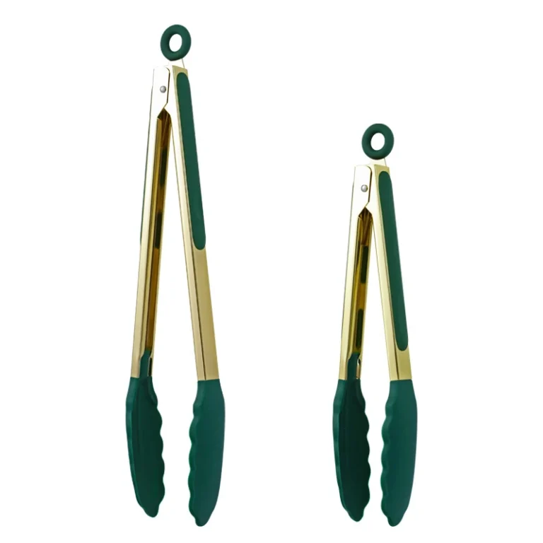 9/12 Inch Green Gold Silicone Food Tongs Stainless Steel BBQ Grill Steak Clip Kitchen Salad Bread Serving Clamp Cooking Utensils - Image 6