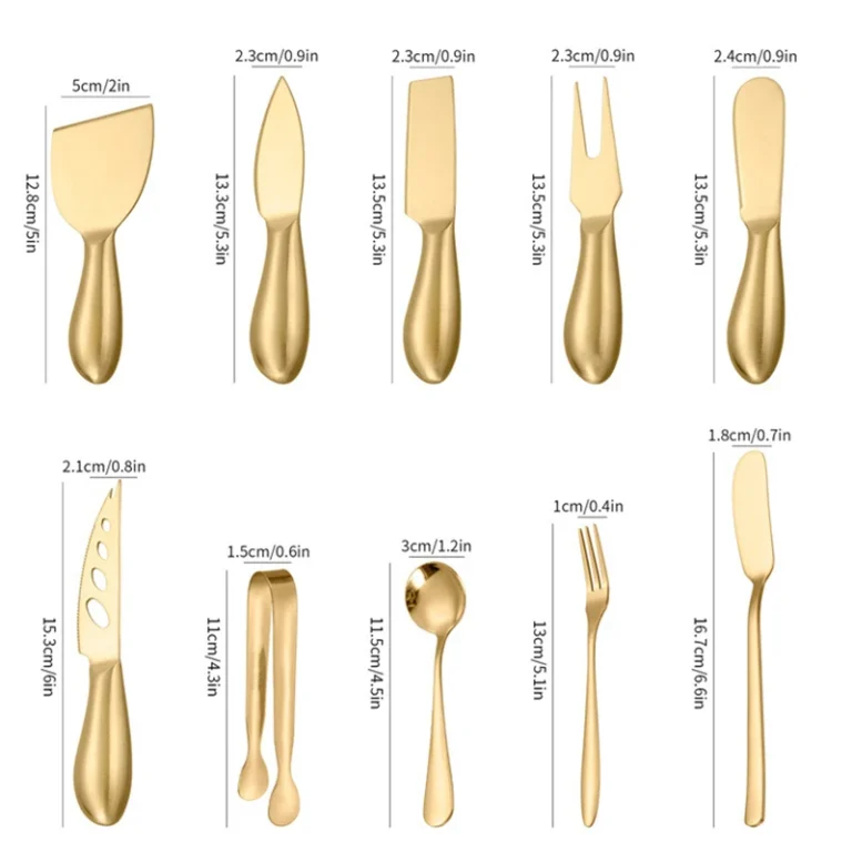 14PCS Stainless Steel Kitchen Utensils Set Food Tongs Cheese Butter Knife Soup Spoon Fruit Fork Cake Spatula Home Tableware - Image 6