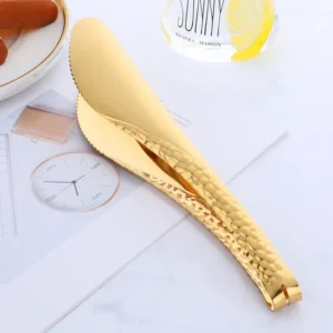 1x Stainless Steel BBQ Tongs Kitchen Utensil Food Tongs Buffet Salad Clip Cooking Clamp Bread Pizza Serving Tools Party Picnic