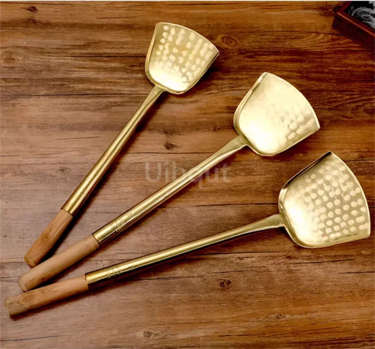 big long pure copper spatula shovel chef cooking cocina utensilios blade Kitchen Utensil Wooden Handle Turner Soup Spoon wok - Image 3
