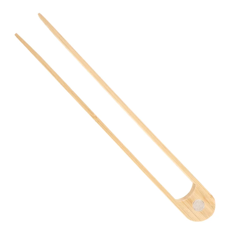 2 Pcs Ergonomic Bamboo Toaster Tongs Bread Clamp Kitchen Utensils Cooking Tools Food Serving Tongs Pastry Clips Dining - Image 2