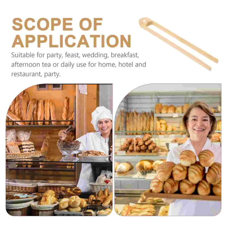 2 Pcs Ergonomic Bamboo Toaster Tongs Bread Clamp Kitchen Utensils Cooking Tools Food Serving Tongs Pastry Clips Dining - Image 4