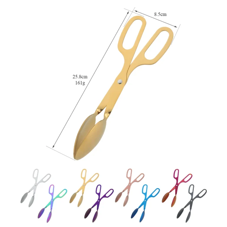 1/2PCS Food ServingTongs Stainless Steel Kitchen Scissor Buffet Utensils Meat Salad Bread Clamp Gold BBQ Dessert Clip Cooking - Image 6